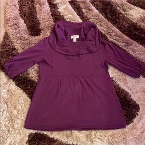 3/4 Sleeve sweater with cowl neck